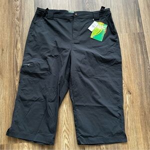 L.L. Bean Women’s Black Comfort Cycling Capri Pants SUNSMART UPF 50 Large Nylon